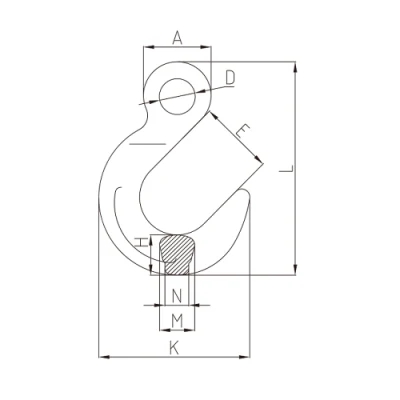 G80 Такелажное оборудование в форме проушины Литейный тип Крюк Класс 80