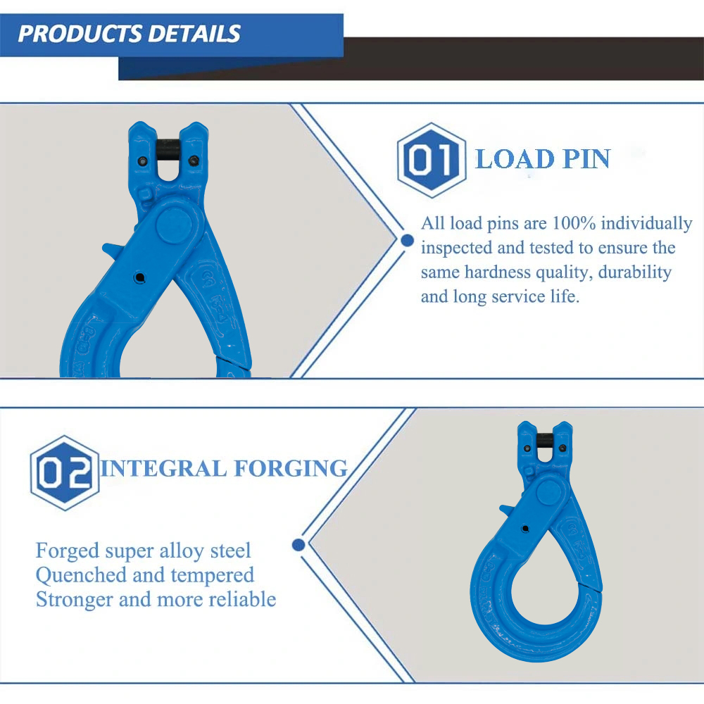 Такелаж-оборудование-кованый сплав-сталь-G100-Clevis-Selflock-Hook-Grade-100