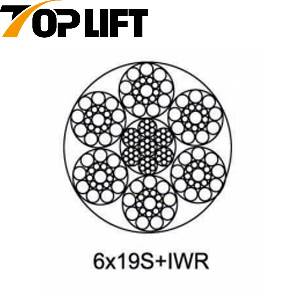 Оцинкованный/негальванизированный стальной трос 6С19С+ФК 6С19С+ВСК 6С19В+ФК 6С19В+ИВРК