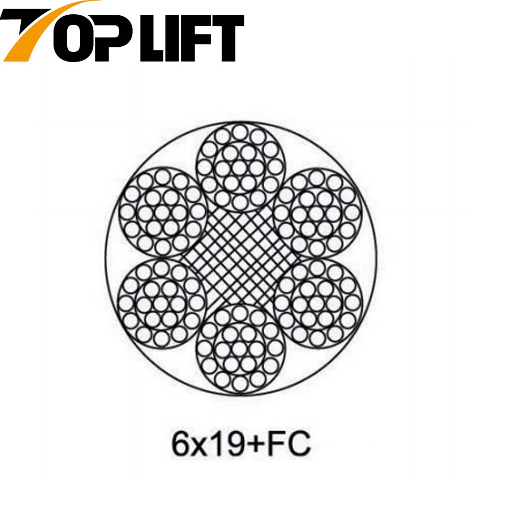Оцинкованный/негальванизированный стальной трос 6X19+FC 6X19+WSC 6X19+IWRC