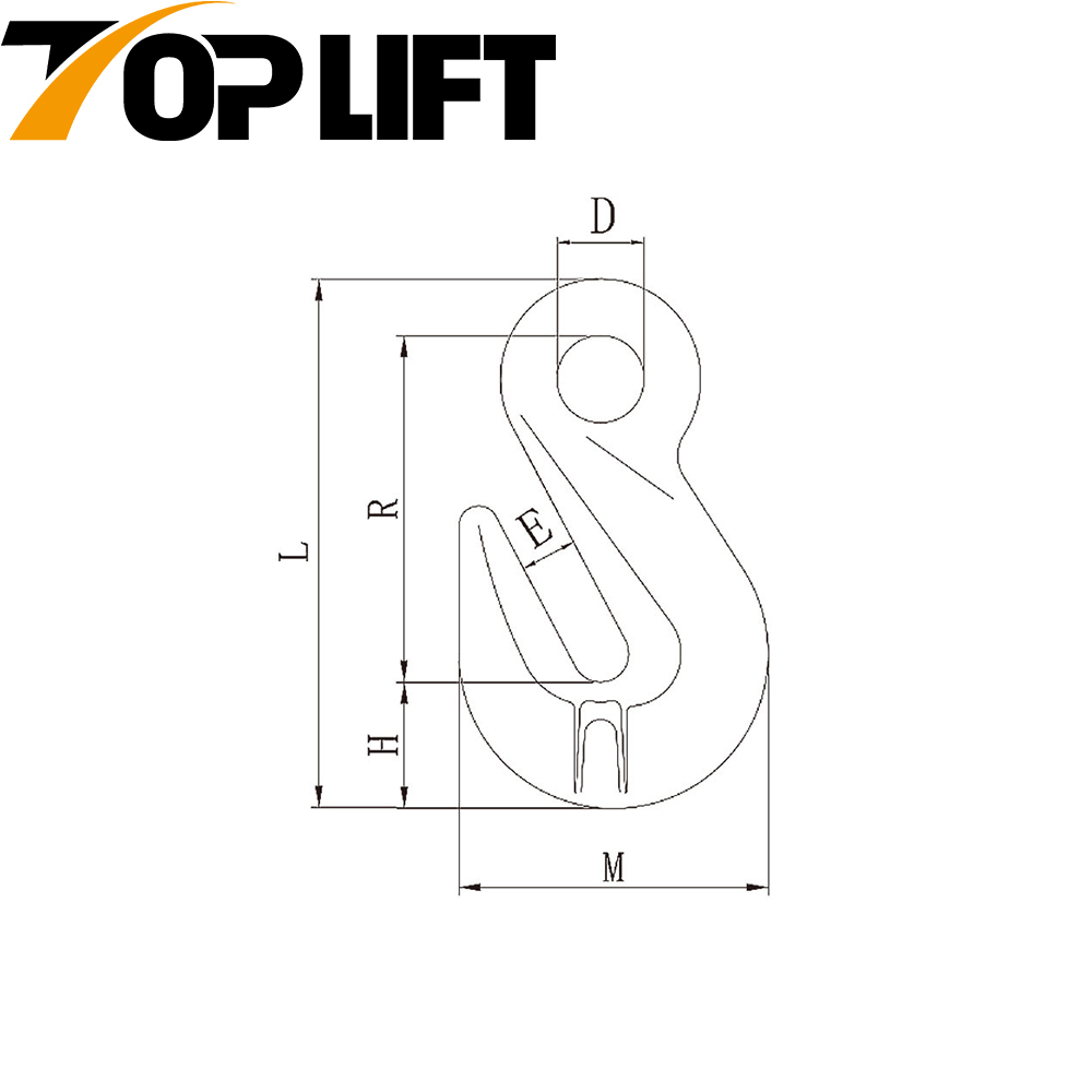 TP-8-085 Такелажное оборудование G80 Кованый крюк с проушиной из суперлегированной стали
