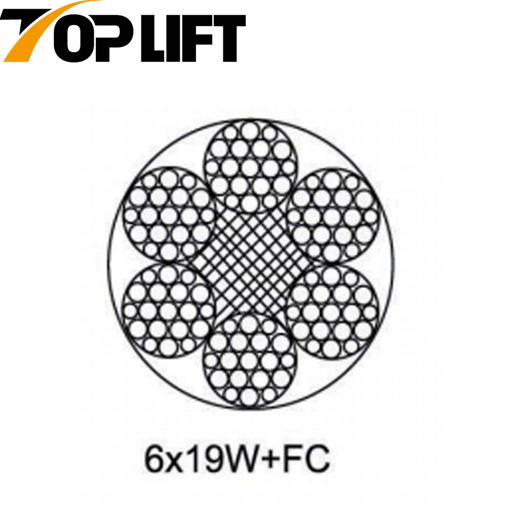 Оцинкованный/негальванизированный стальной трос 6С19С+ФК 6С19С+ВСК 6С19В+ФК 6С19В+ИВРК