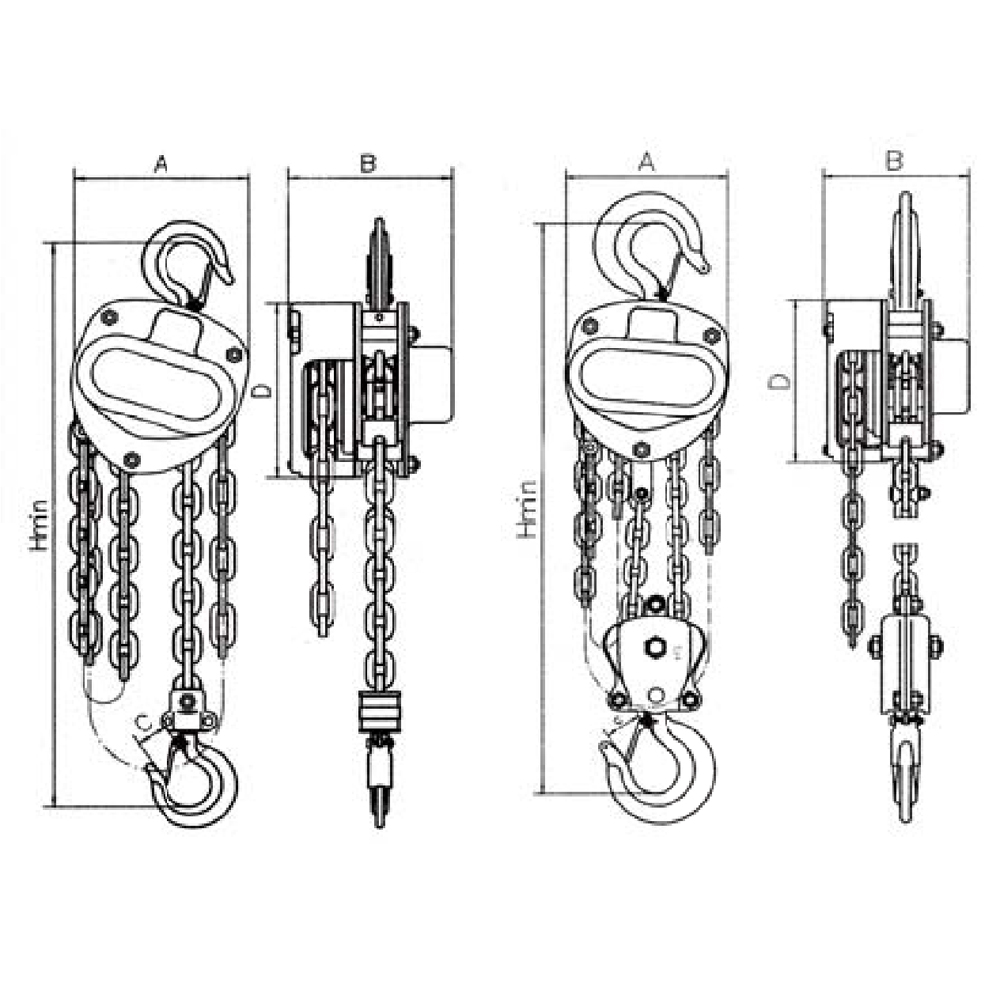 Ручные цепные блочные подъемники из нержавеющей стали типа TP-HS для развлечений
