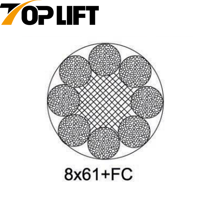 Оцинкованный/негальванизированный стальной трос 8X61+FC 8X61+IWR