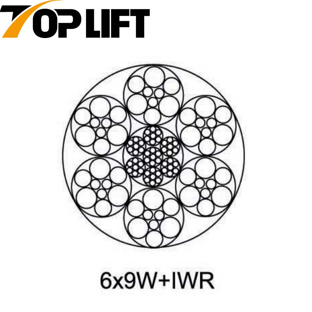 6X7+FC 6X7+IWS 6X9W+FC 6X9W+IWR Оцинкованный/негальванизированный стальной трос