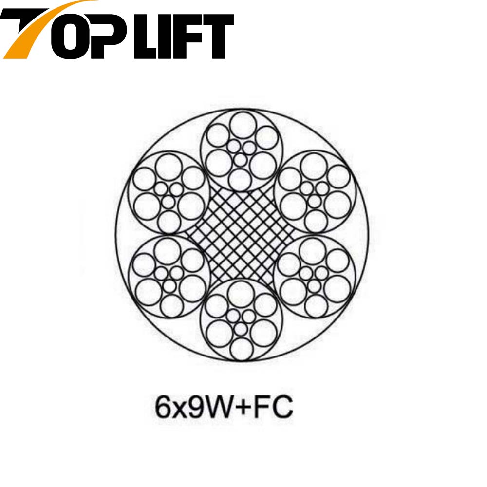 6X7+FC 6X7+IWS 6X9W+FC 6X9W+IWR Оцинкованный/негальванизированный стальной трос