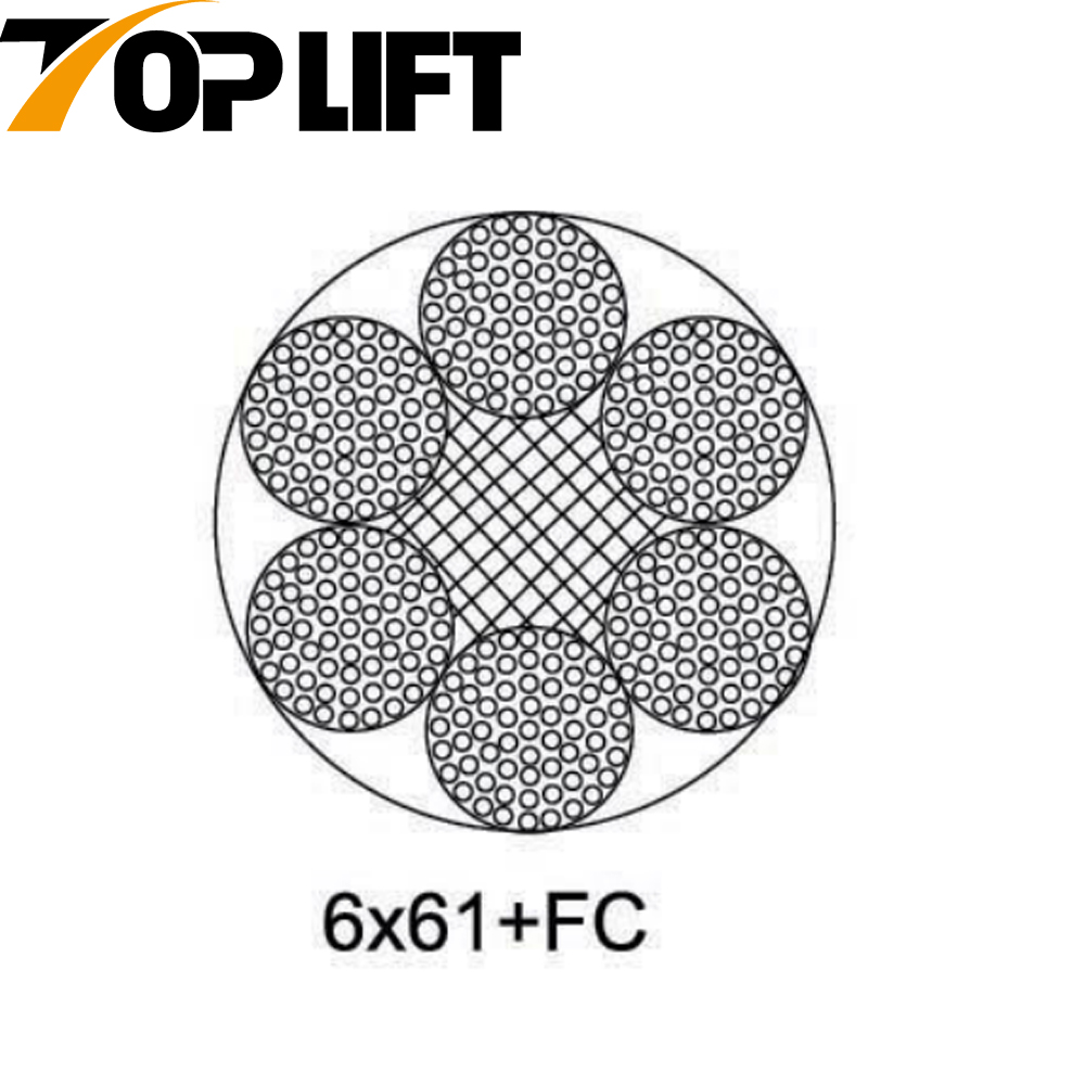 Оцинкованный/негальванизированный стальной трос 6X61+FC 6X61+IWR